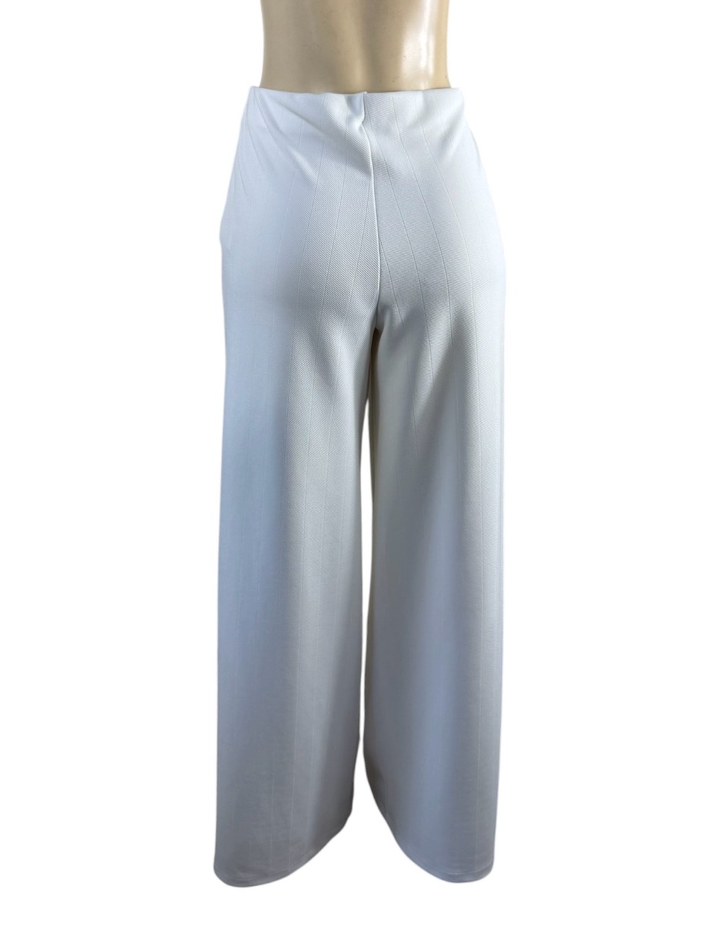 ZARA Women's Wide-Leg White Ponte Knit Pants Size L - Picture 4 of 6